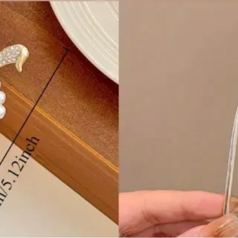 Elegant Gold and Pearl Hairpin Set of 4 - Picture 3 of 3